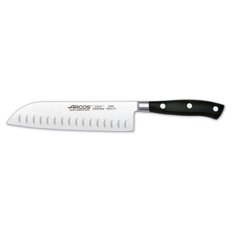 CUCHILLO SANTOKU 18 CM RIVIERA MANGO NEGRO ARCOS